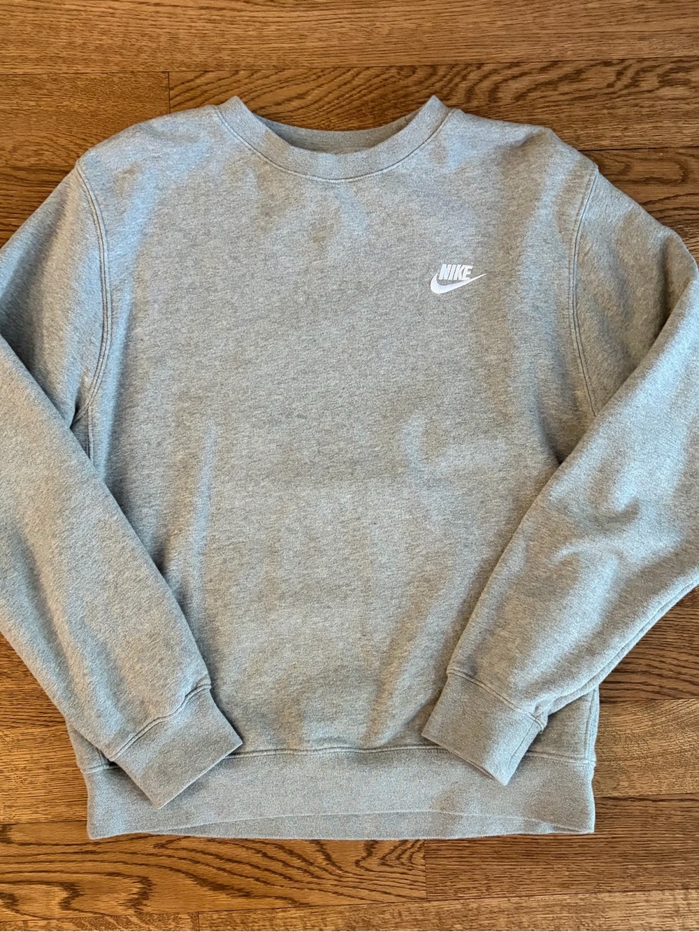 Nike Gray Crewneck Sweatshirt with White Logo